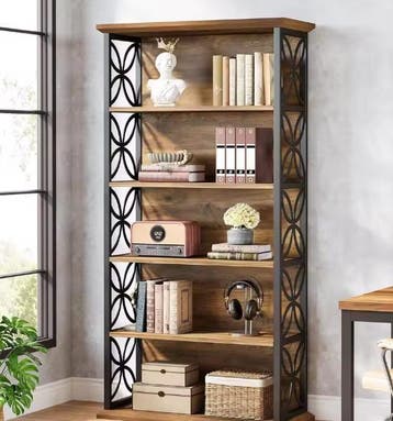 Vintage Boekenkast met 6 Planken, Verzenden, Nieuw