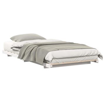 vidaXL Bedframe Wit 90 x 220 cm Massief grenenhout, Huis en Inrichting, Slaapkamer | Bedden, Verzenden, Nieuw, Wit, Hout