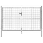 vidaXL Poort 306x200 cm gegalvaniseerd staal zilverkleurig, Verzenden, Nieuw