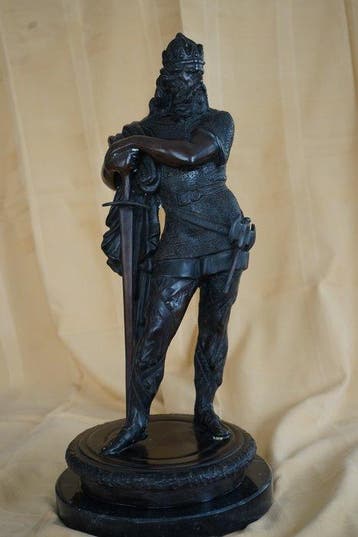 Beeld, Guerriero notdico - 52 cm - Legering, Antiek en Kunst
