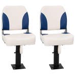 vidaXL Bootstoel 2 set inklapbaar 41x36x48 cm blauw en wit, Watersport en Boten, Verzenden, Nieuw