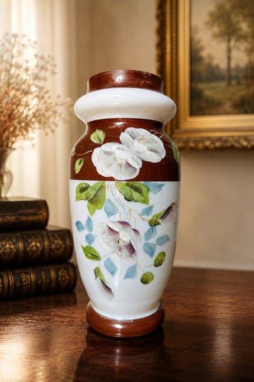 Vaas - Opaline glas - Art Nouveau opaline vaas, Antiek en Kunst