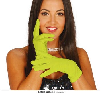 Korte Handschoenen Lime Groen, Kleding | Dames, Ophalen of Verzenden, Nieuw