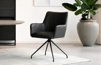 Draaibare leren eetkamerstoelen, Huis en Inrichting, Barkrukken, Ophalen of Verzenden, Nieuw, Leer