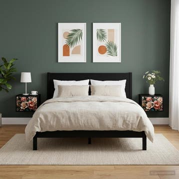 vidaXL Wandkastje BORNE 2 st Zwart eiken 36 x 33 x 25 cm, Minder dan 45 cm, Verzenden, Nieuw, Minder dan 55 cm