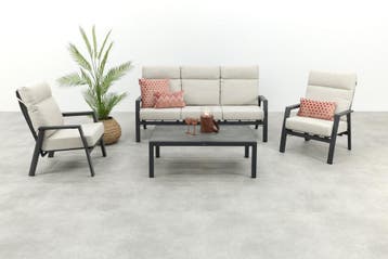 VDG Lagos/Atlanta stoel-bank loungeset 5-delig verstelbaar -, Verzenden, Nieuw, Overige materialen, Loungeset