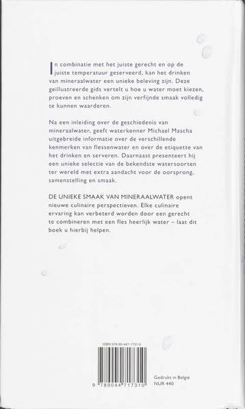 De unieke smaak van mineraalwater 9789044717310 M. Mascha, Verzenden, Zo goed als nieuw, M. Mascha