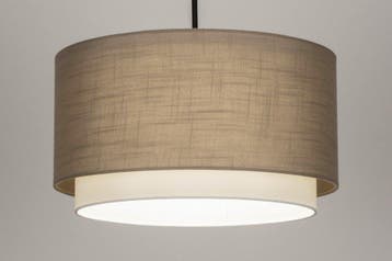 Rietveld Hanglampen - Taupe - Stof, Metaal, Verzenden, Nieuw