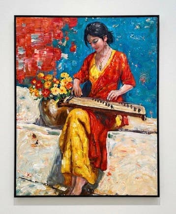 Nguyn V.L (1993) - LArtiste aux Pieds Nus 80 60 cm