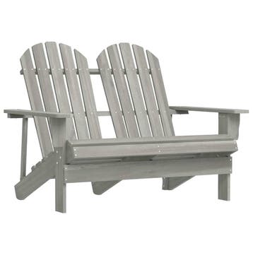vidaXL Tuinstoel 2-zits Adirondack massief vurenhout grijs, Tuin en Terras, Verzenden, Nieuw, Hout