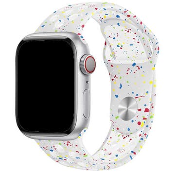 Apple Watch bandje Fusion - dubbel - siliconen - platina, Verzenden, Nieuw