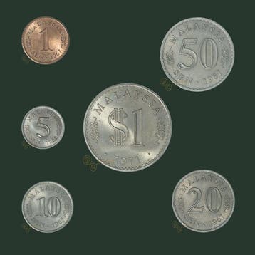Maleisië. Complete denomination set 1967-1971 (Zonder