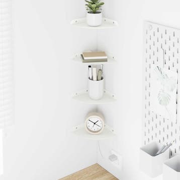 vidaXL Hoek Vloeiende Plank 4 st Wit 15 x 15 x 2 cm, Huis en Inrichting, Verzenden, Nieuw