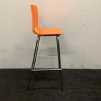 barkruk zithoogte 77 cm, oranje - chroom, Huis en Inrichting, Barkrukken, Ophalen of Verzenden, Gebruikt