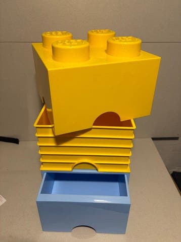 Lego Stenen - Set contenitore giallo Brick e cassetto, Nieuw