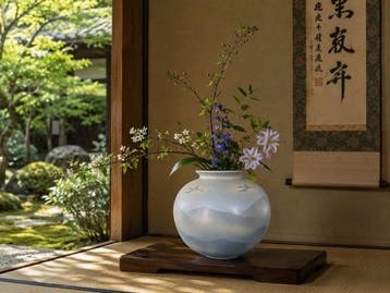 Ikebana vaas - Keramiek - Japan - Kutani Ware vaas (Zonder, Antiek en Kunst