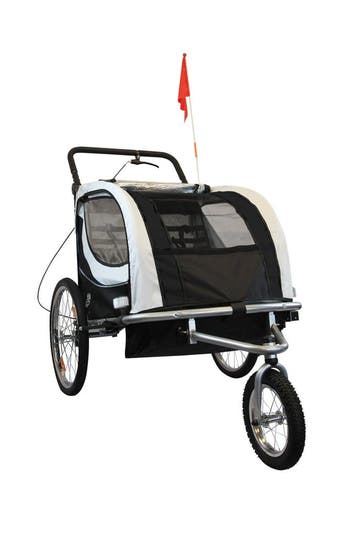 Fietskar Buggy Zwart Wit | Premium | OP=OP, Vering, Nieuw, Ophalen of Verzenden, Kinderkar