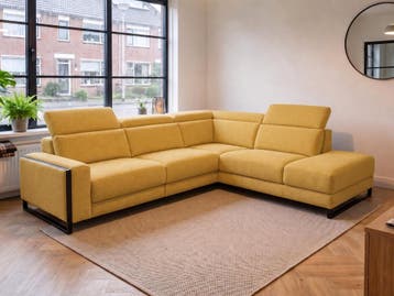 Hoekbank Meppel - hoekbanken - Geel, Huis en Inrichting, Nieuw, 150 cm of meer, Stof, 250 tot 300 cm