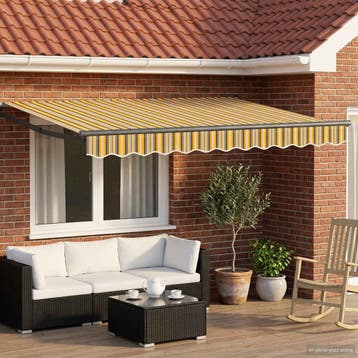 vidaXL Handbediende luifel met LEDs 3,5 x 2,5 m, Verzenden, Nieuw