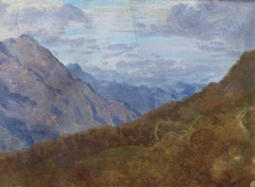 Scuola Italiana (XX), firmato M. Calderini - Paesaggio di