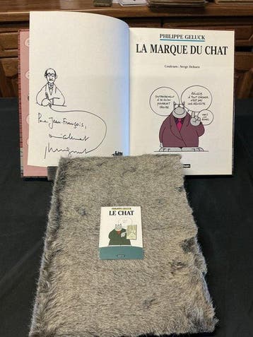 Le Chat - 2x C + dédicace-tampon + signature - 2 Album -, Nieuw