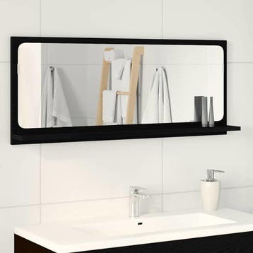 vidaXL Spiegelplank Zwart Eiken 90 x 10,5 x 37 cm Bewerkt, Huis en Inrichting, Verzenden, Nieuw