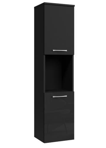 Badkamerkast Montreal 30 x 30 x 131 cm Zwart Kolomkast, Verzenden, Nieuw, (Half)hoge kast
