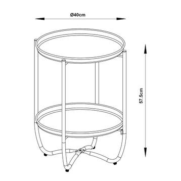 Tuintafel Sandefjord bijzettafel rond metaal 57,5xØ40 cm hem, Verzenden, Nieuw