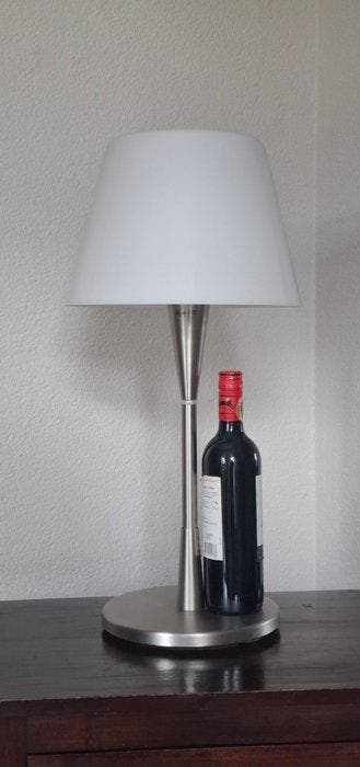 IKEA - Tafellamp - BO505 - Geborsteld Metaal Wit opaalglas -