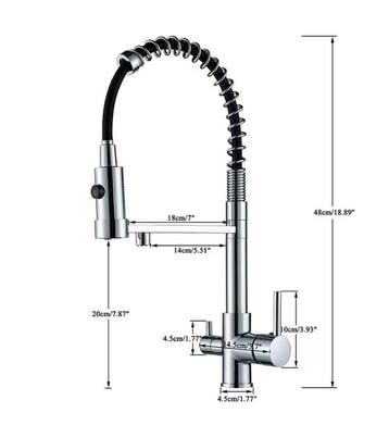 Keukenkraan warm/koud + gezuiverd water met dubbele hendel, Verzenden, Nieuw