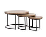 Houten Salontafel Set van 3 - MAGAZIJN OPRUIMING - Noir -..., Nieuw