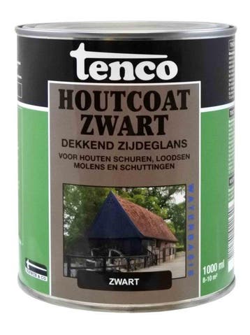 Houtcoat Zwart Waterbasis Zijdeglans 1 liter, Ophalen of Verzenden, Nieuw