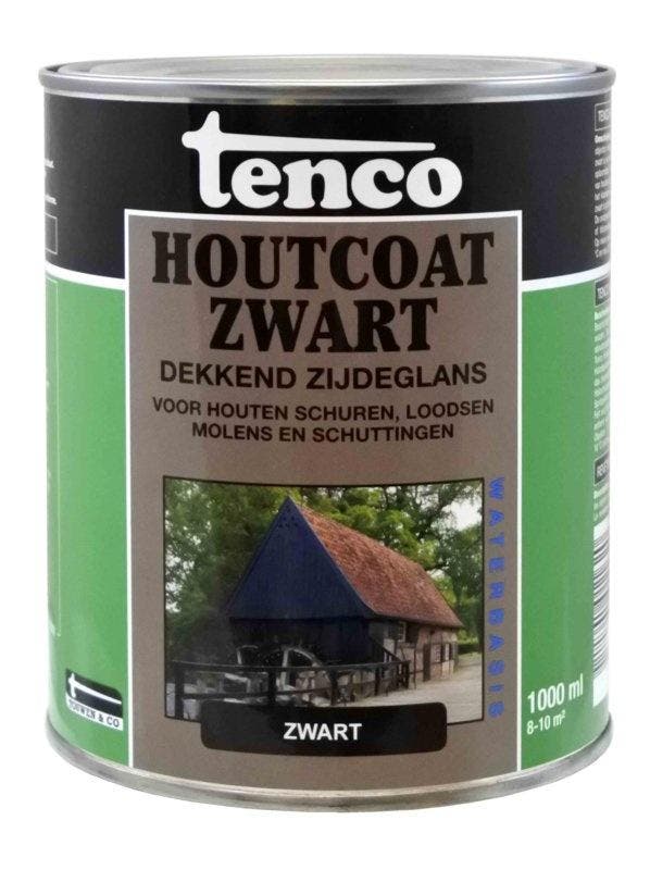 Houtcoat Zwart Waterbasis Zijdeglans 1 liter, Doe-het-zelf en Verbouw, Verf, Beits en Lak, Nieuw, Ophalen of Verzenden