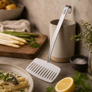 Triangle Extra Brede Spatel voor Vis en Asperges – RVS –, Ophalen of Verzenden, Nieuw