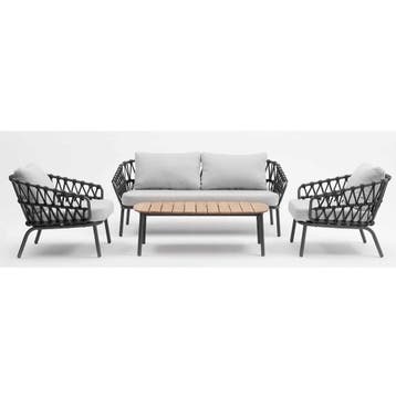 Showroommodel Elegant stoel bank loungeset 4 delig, Ophalen of Verzenden, Nieuw