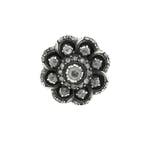 Bicolor gouden Victoriaanse ring met roos geslepen diaman..., 18 tot 19, Gebruikt, Overige kleuren, Ophalen of Verzenden