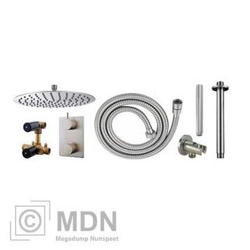 Inbouw regendouche set rond type 203 geborsteld staal (30cm), Verzenden, Nieuw