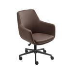 Bureaustoel/Eetkamerstoel Volos - Donkerbruin - PU-leer, Huis en Inrichting, Ophalen of Verzenden, Nieuw