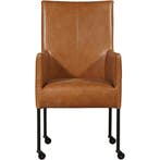 Leren eetkamerstoel Spark - Vintage Cognac (cognac) - Poten, Ophalen of Verzenden, Nieuw, Leer, Industrieel, Modern