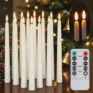 Set van 10 LED Kaarsen met Afstandsbediening - 28cm Vlamloze, Verzenden, Nieuw