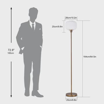 Moderne Staande Lamp met Bolvormige Glazen Kap - Sfeervolle, Huis en Inrichting, Verzenden, Nieuw