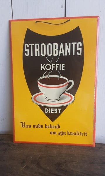 reclamebord van Stroobants Koffie uit het Vlaams-Brabantse