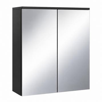 Spiegelkast Toledo 60 x 20 x 60 cm Mat zwart Badkamerkast, Huis en Inrichting, Verzenden, Nieuw, Spiegelkast