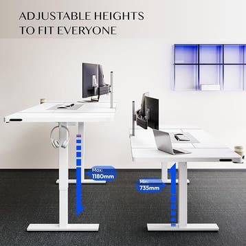 Zit sta bureau - Elektrisch - Verstelbaar - 180x80 cm - Wit, Huis en Inrichting, Verzenden, Zo goed als nieuw