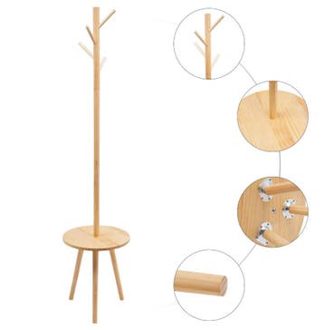 Nieuwe Grenenhouten Kapstok - 4 Haken - Hout Design logkleur, Kleding | Dames, Kledingrekken, Verzenden, Nieuw