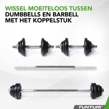 Tunturi Halter en Dumbells Gietijzer - Halterset 20 kg -, Ophalen of Verzenden, Zo goed als nieuw