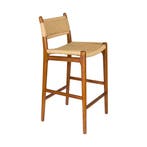 *WOONWINKEL* Dutchbone Cecile Houten Frame Barkruk Walnut, Verzenden, Nieuw