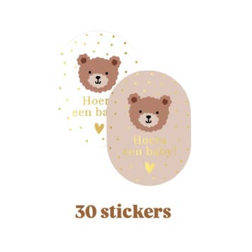 30x Sticker Little Bears ovaal- beren - Sluitsticker, Ophalen of Verzenden, Nieuw, Meerdere stickers