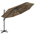 vidaXL Parasol 4-laags met aluminium paal 3x3 m taupe, Tuin en Terras, Parasols, Verzenden, Nieuw, 3 tot 4 meter