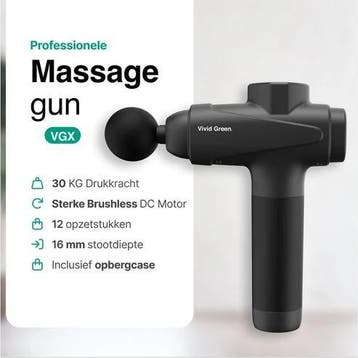 Pro Massage Gun 12 Accessoires - Apparaat - Sport en Relax M, Verzenden, Zo goed als nieuw